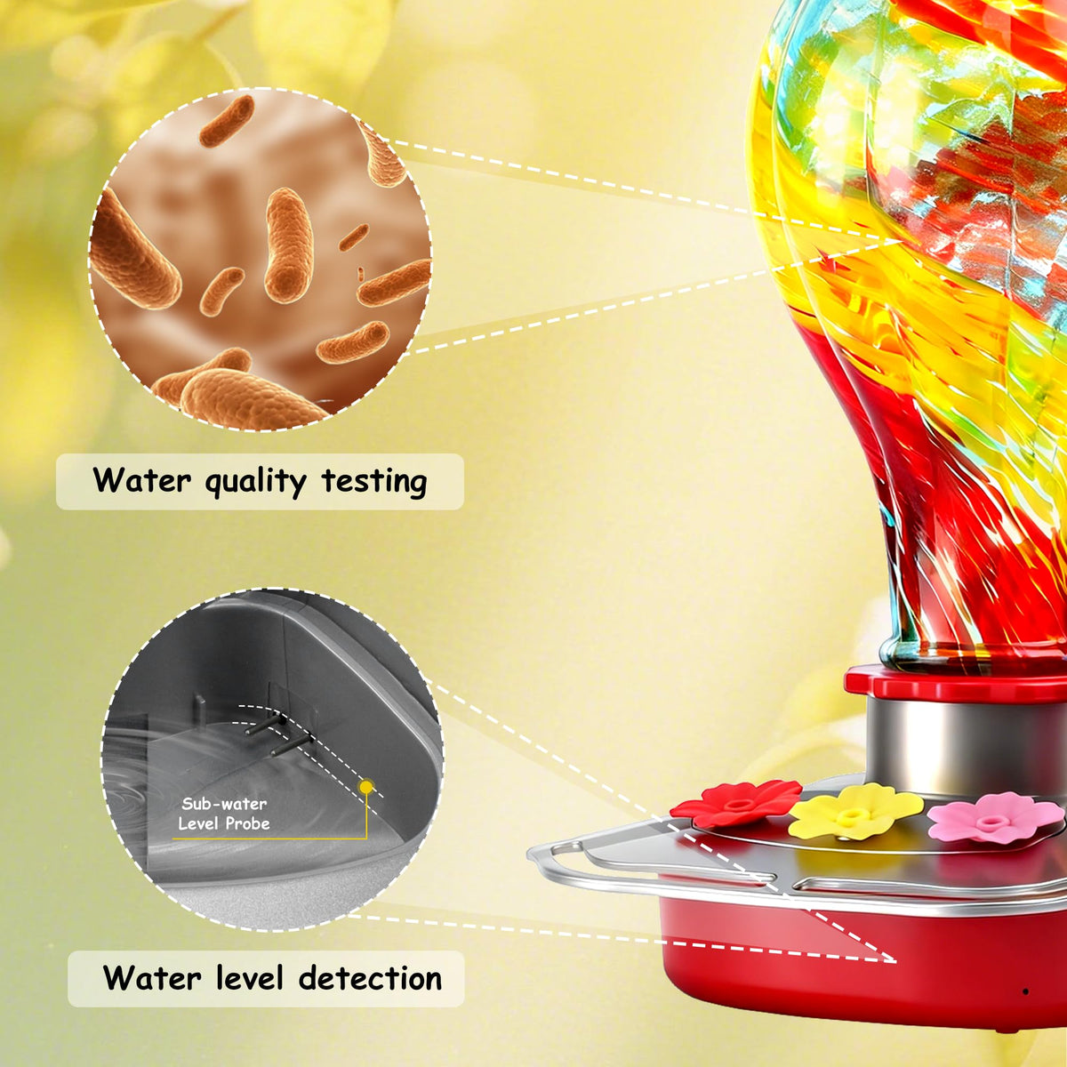 Vyojasharc water quality monitor maintains fresh nectar for visitors
