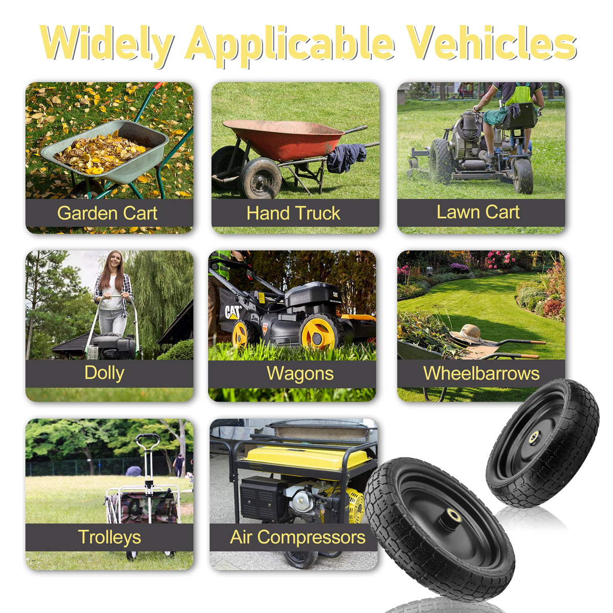 Vypart 13-inch Gorilla Cart tire stability test on uneven terrain.