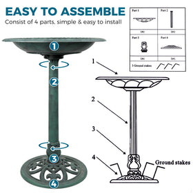 Vypart Bird Bath with 28-inch diameter offers ample water for birds