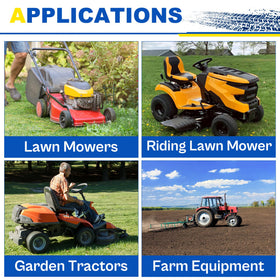 Vypart compatibility with John Deere and Craftsman riders for easy replacements.