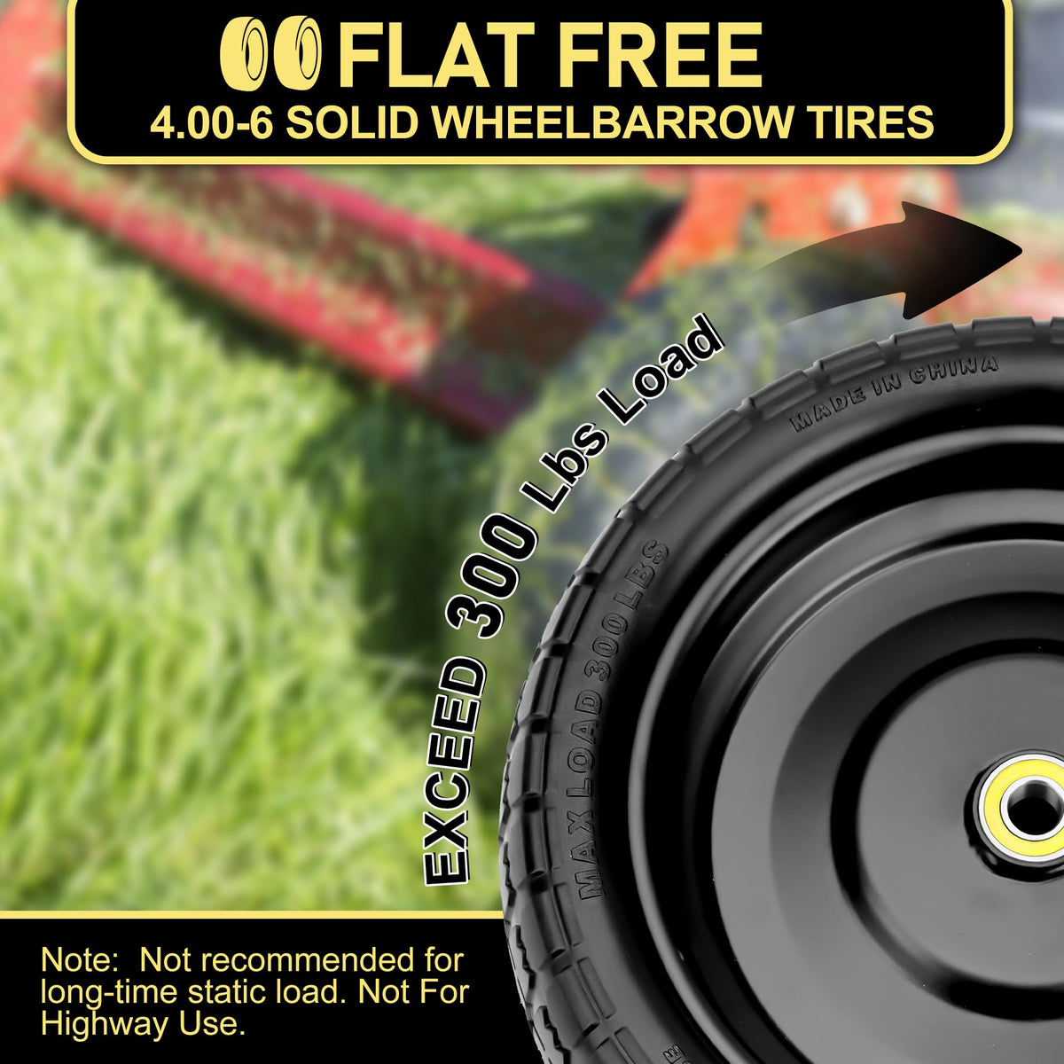 Vypart flat-free tire material close-up with durable core.
