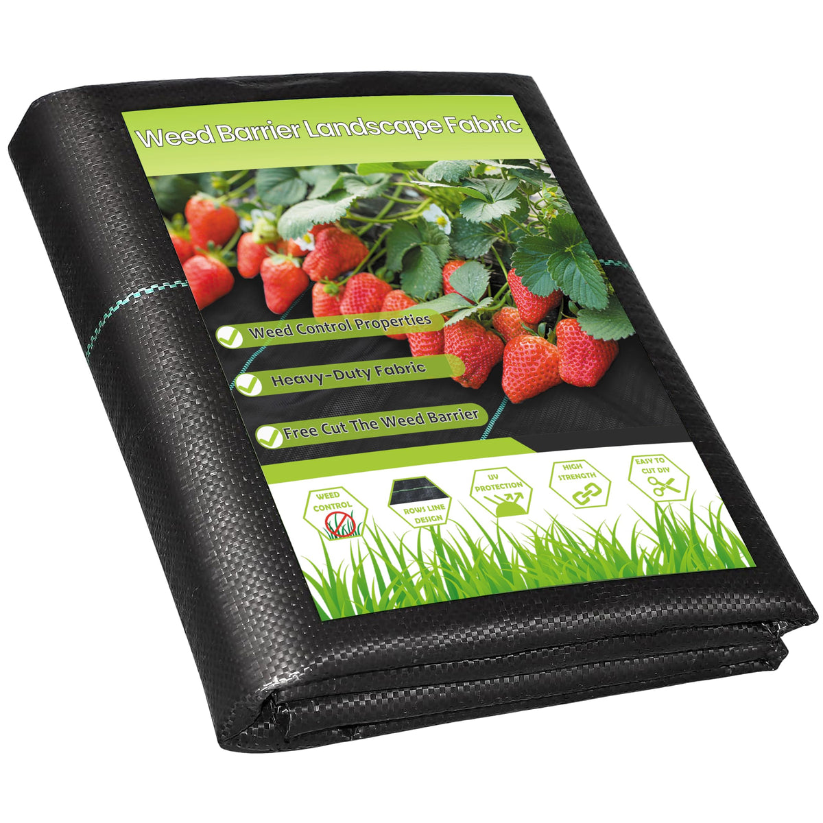 VZNEK weed barrier fabric roll for easy setup and weed control.