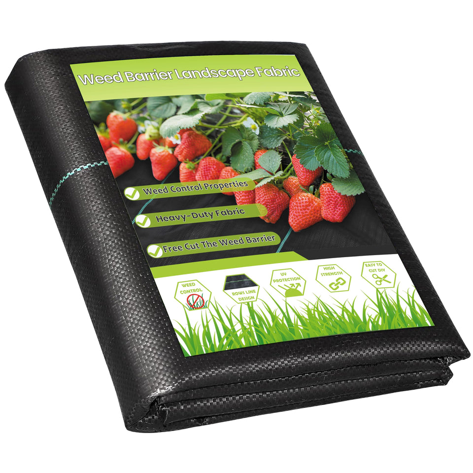 VZNEK weed barrier fabric roll for easy setup and weed control.