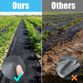 Installing VZNEK weed barrier with staples for a neat fit.