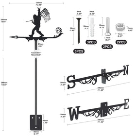 VZVXCC black wind direction indicator adds garden flair while signaling wind flow.