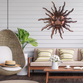VZVXCC bronze sun wall decor large makes a bold wall statement