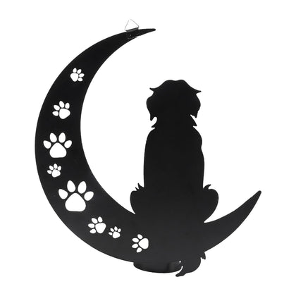 VZVXCC dog moon wall art 12-inch adds garden charm and bohemian style.