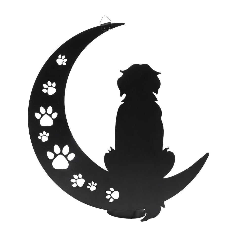 VZVXCC dog moon wall art 12-inch adds garden charm and bohemian style.
