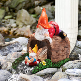 VZVXCC downspout ornament with gnome and flowers adds exterior charm