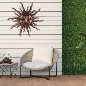 VZVXCC metal sun wall sculpture 3D relief adds depth to walls