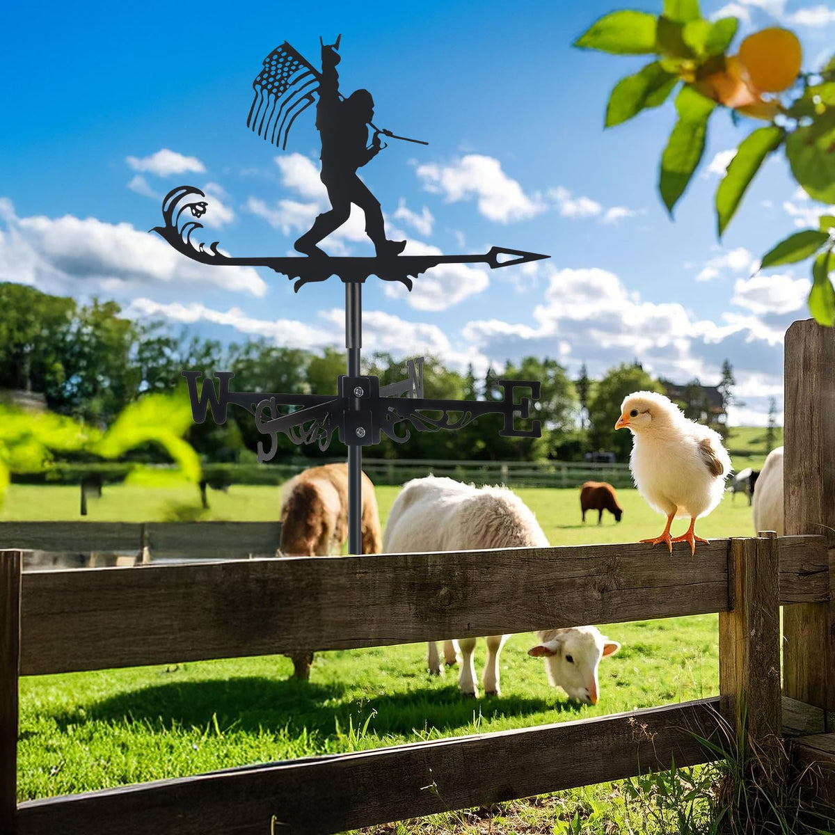 VZVXCC patio wind vane with easy mounting for outdoor decor and wind reading.