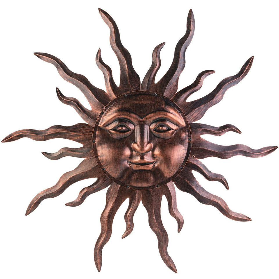 VZVXCC 30-inch bronze sun wall art adds a warm focal point for indoors or covered spaces