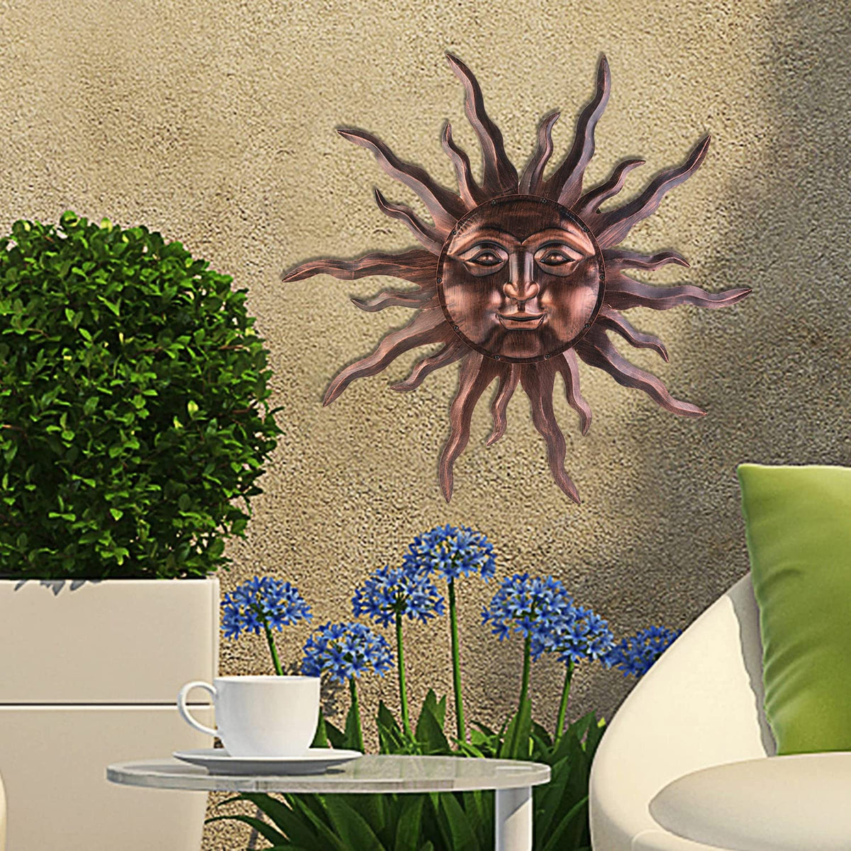 VZVXCC sun wall art with back hook for easy hanging on walls
