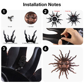 VZVXCC sun wall art outdoor bronze resists weather for a porch focal point