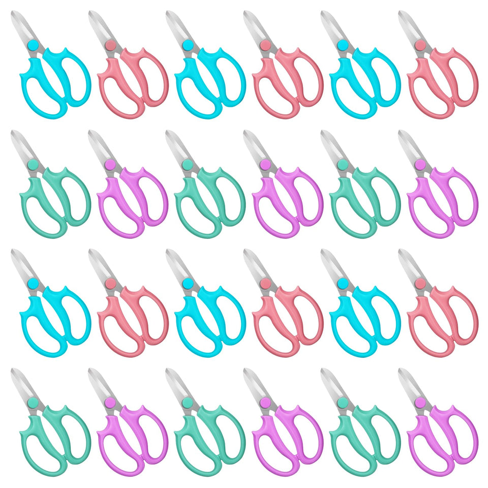 VZZNN 24-piece flower scissors with color variety for quick pruning and crafts