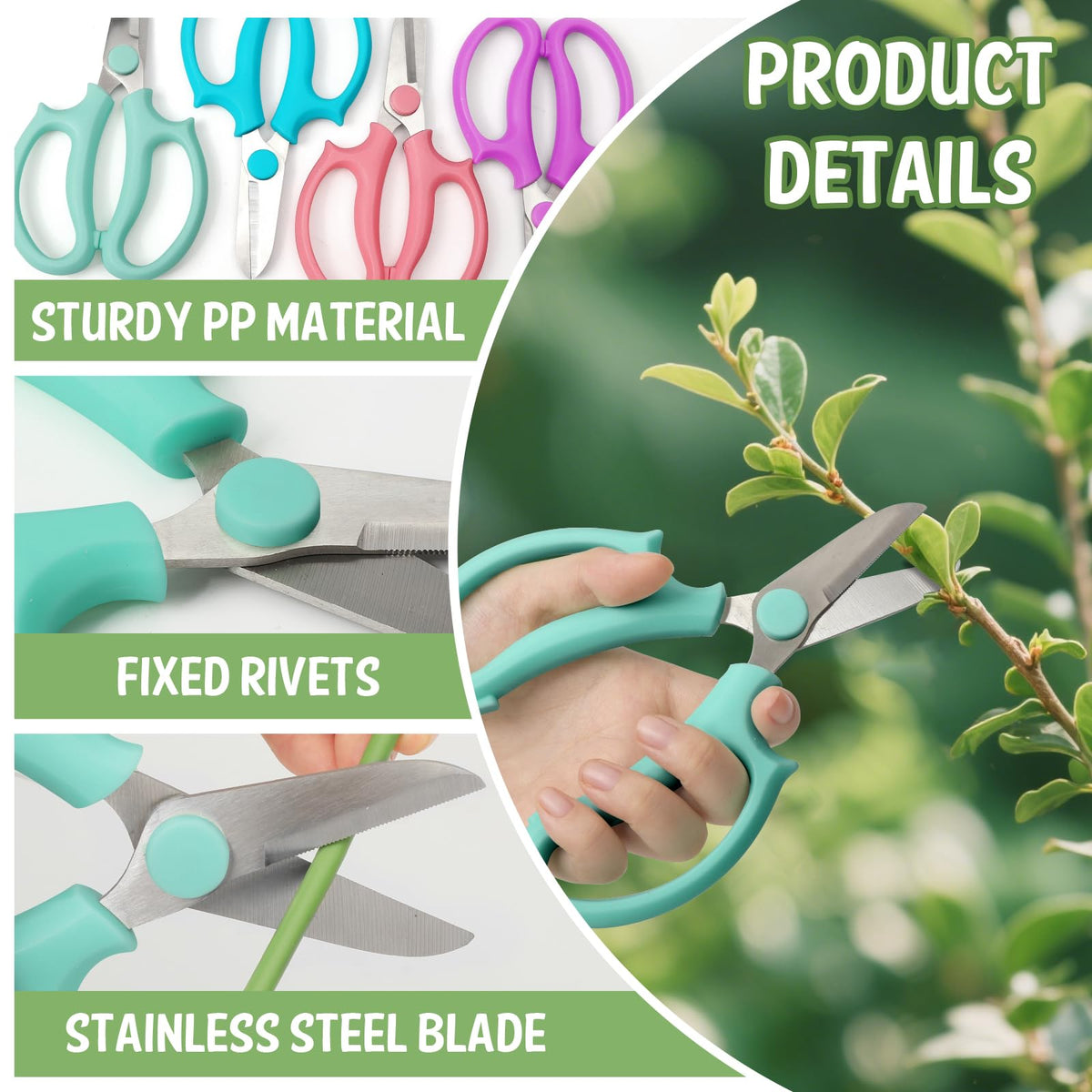 VZZNN compact 6.5 inch flower scissors fit in small spaces