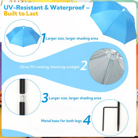 VZZNN water-resistant canopy endures sunny climates.