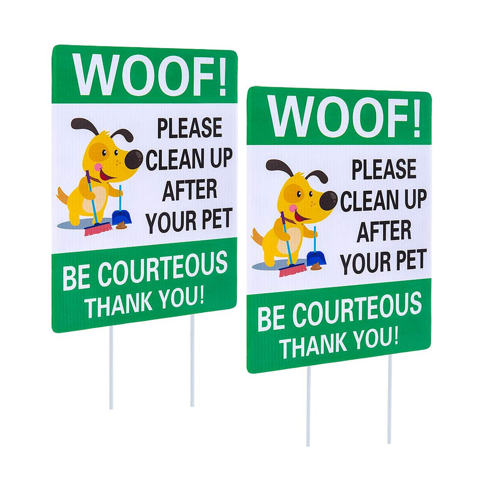 WaaHome pack of 2 double-sided yard signs with stakes for clear visibility from all directions.