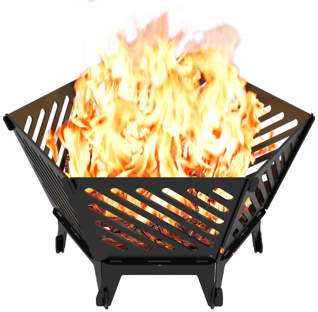 Waaliji 22.5-inch hexagon fire pit assembled for a cozy outdoor gathering