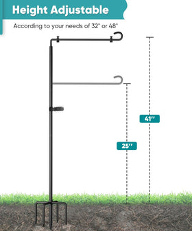 Waaliji heavy-duty metal flag stand with black finish for long-lasting outdoor use.
