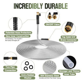 Wabolay metal hose stainless steel body ensures durable performance in rugged outdoors.