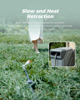 Wacotoya slow-return rewind feature keeps hoses neat and tidy.