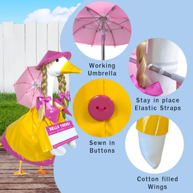Waddli braided wig with pink bows completes the goose outfit