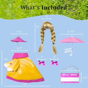 Waddli pink umbrella adds whimsy to the goose statue display outdoors