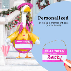 Waddli pink full-set goose outfit fits 23-inch statues securely