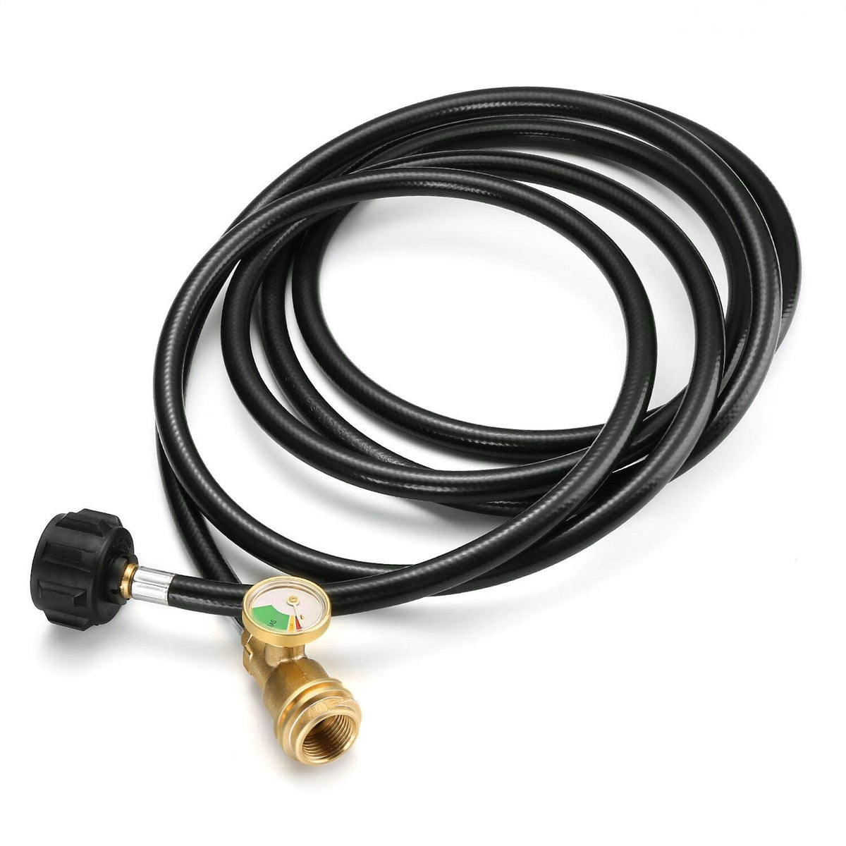 WADEO 12ft propane extension hose with gauge for safer distant grilling