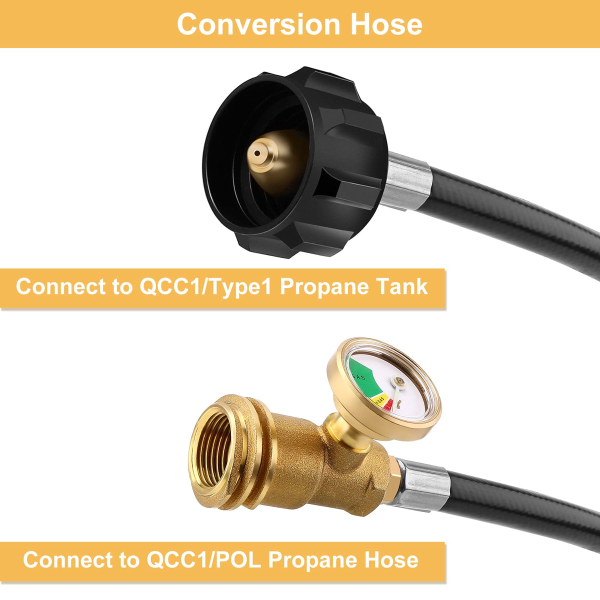 WADEO 12ft propane hose in outdoor grilling setup for flexible placement