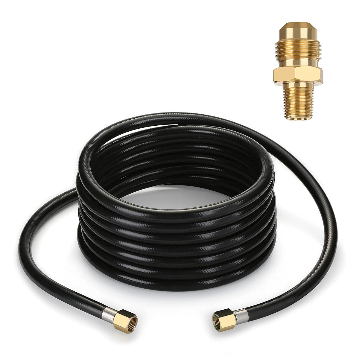 WADEO 20ft propane hose with 3-8 in flare ends for flexible grill connections.