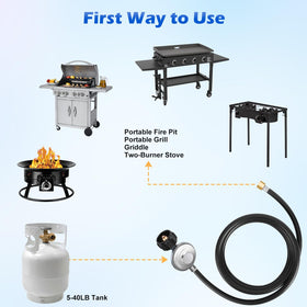 Wadeo 3/8 inch female flare connection enabling versatile low-pressure setups.