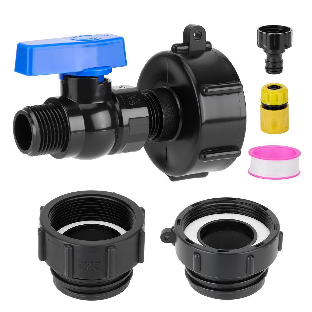 WADEO 3-in-1 tote adapter assembly for versatile container connections.