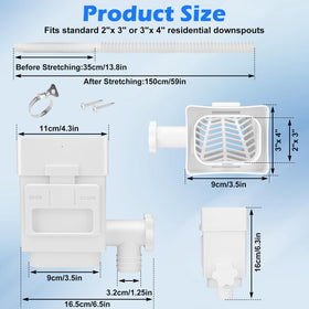 WADEO adjustable flow valve to control rainwater intake.