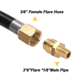 WADEO brass elbow adapter for durable outdoor propane connections.