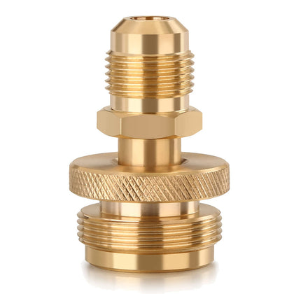 WADEO brass regulator adapter main view showing secure outdoor connection.