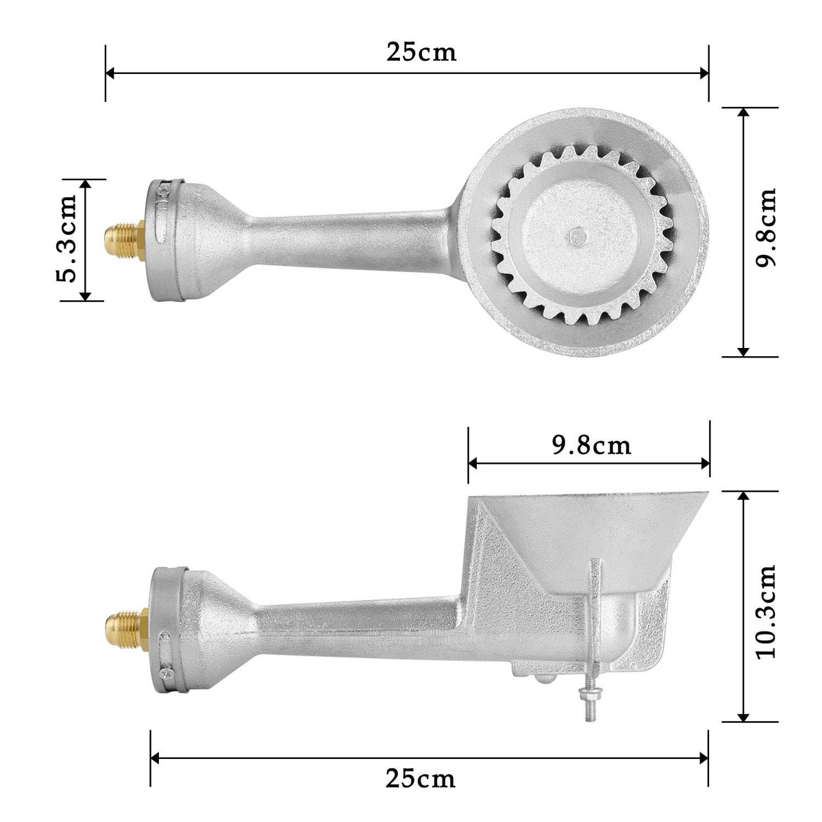 WADEO burner head with air shutter improves combustion and airflow.