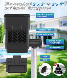 WADEO diverter filter closeup shows built-in debris screen protecting the barrel.