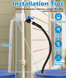 WADEO Downspout Diverter hose connection close-up enables dual-outlet rain capture