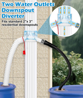 WADEO Rainwater collection system mounted on standard downspout