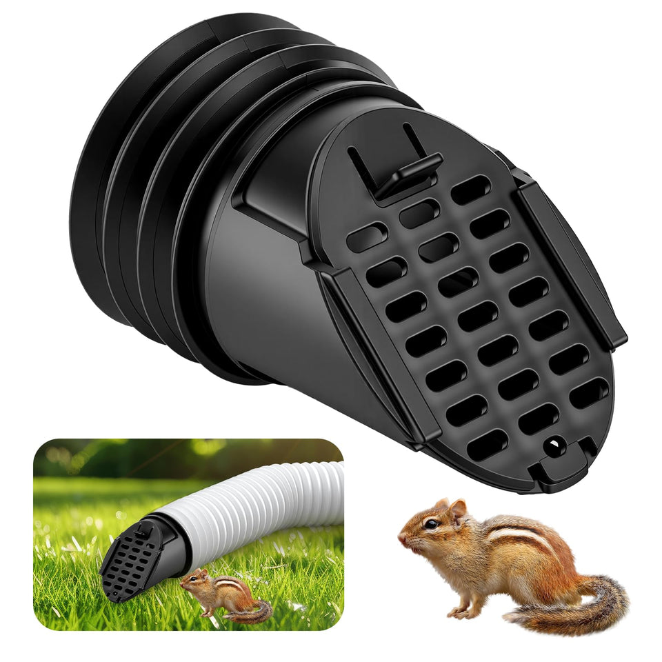 WADEO downspout extension guard fits 4-inch systems, keeping gutter flow clear.