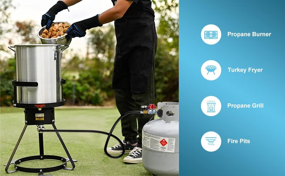WADEO 4 ft hose keeps regulator away from heat sources during cooking