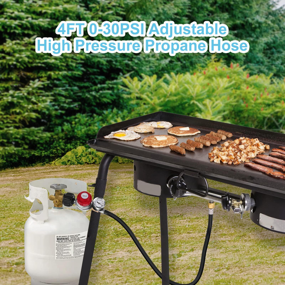 WADEO regulator compatible with grills, burners, smokers, and fire pits