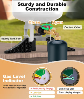 Wadeo outdoor camping setup supports on-the-go propane refills