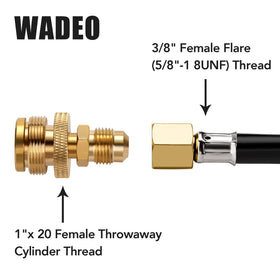 WADEO portable-scene showing compact brass adapter in camping kit.