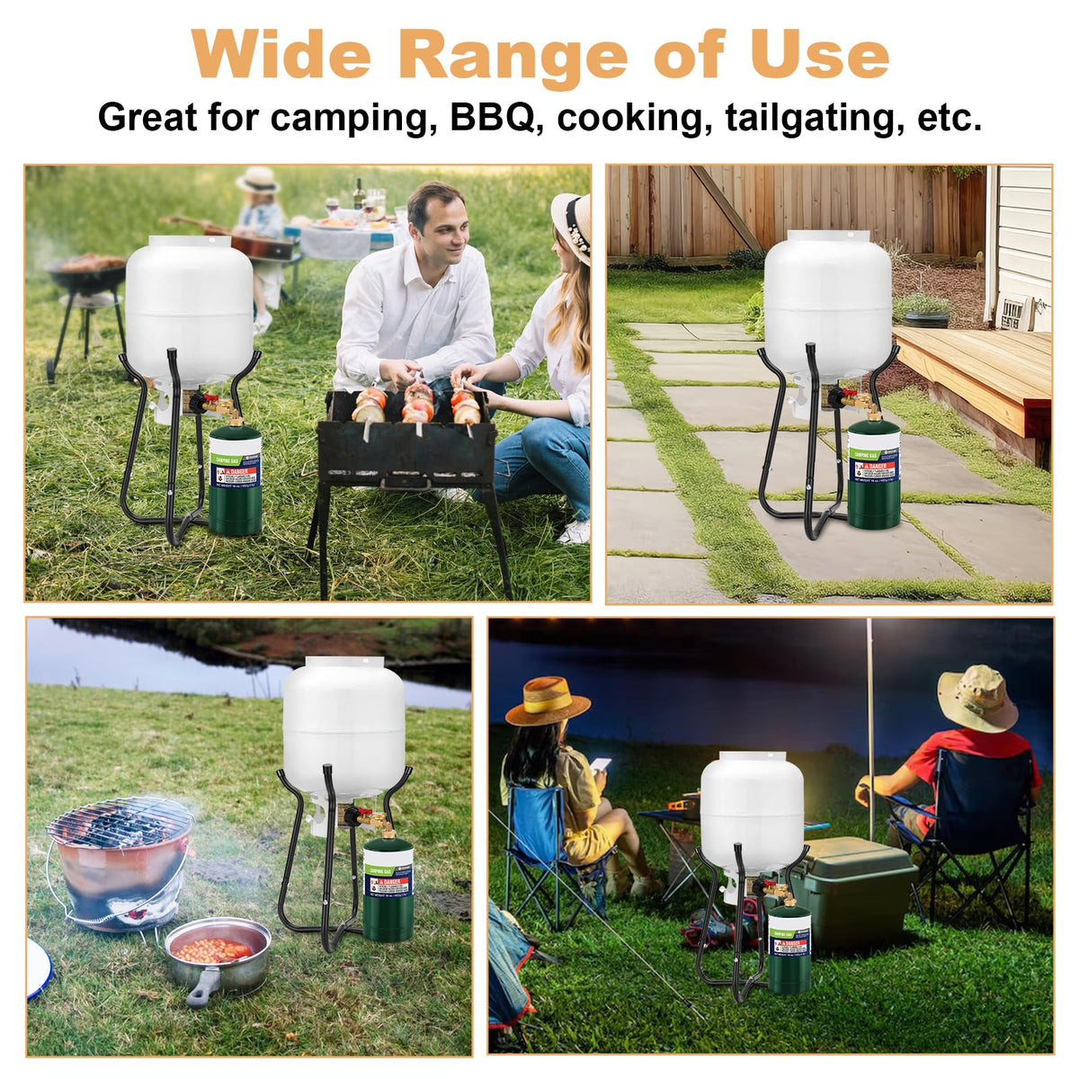 WADEO stand securely supports cylinders to prevent tipping during refills.