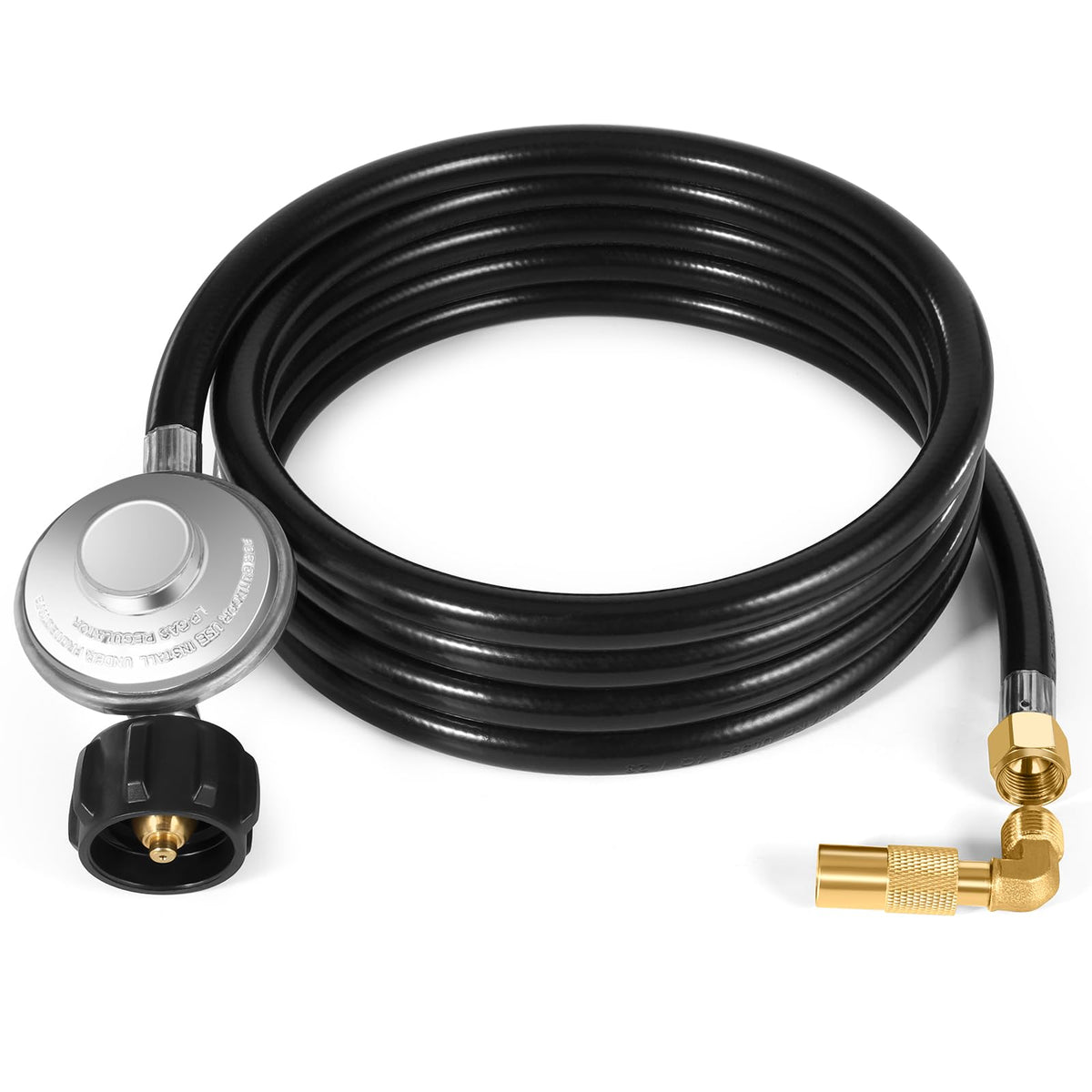 Wadeo 10ft propane regulator hose ready for direct hookup on a Blackstone griddle.