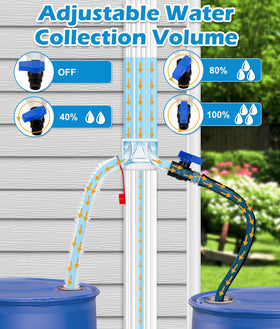WADEO Rain barrel hose attachment demonstrates extendable 5ft hose flexibility