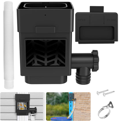 WADEO rainwater collection system downspout diverter for easy setup and directing water